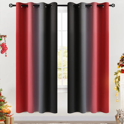 COSVIYA Grommet Room Darkening Ombre Purple Curtains W52xL63 inch
