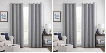 HOMEIDEAS Blackout Curtains for Bedroom 52 X 84 Inch Long 2 Panels Set Light Grey/Gray Room Darkening Curtains/Drapes, Soundproof Thermal Grommet Window Curtains for Living Room