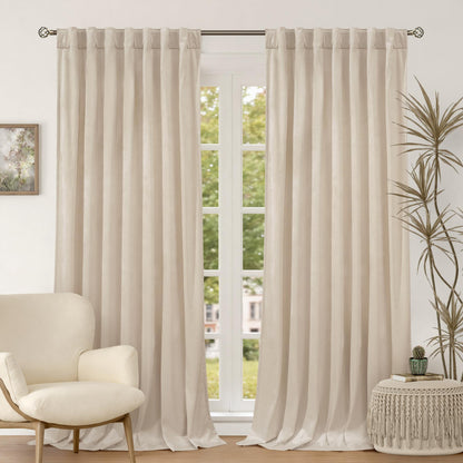 BGment Olive Green Velvet Blackout Curtains 52 x 84 Inch Length, 2 Panels