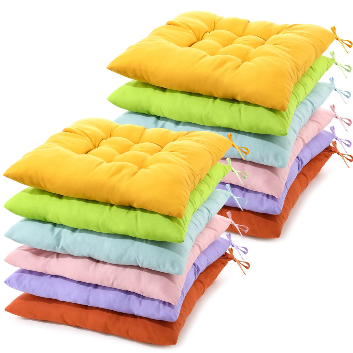 12 Pcs Bulk Floor Pillows Cushion for Kids Classroom,Coffee Color,Square
