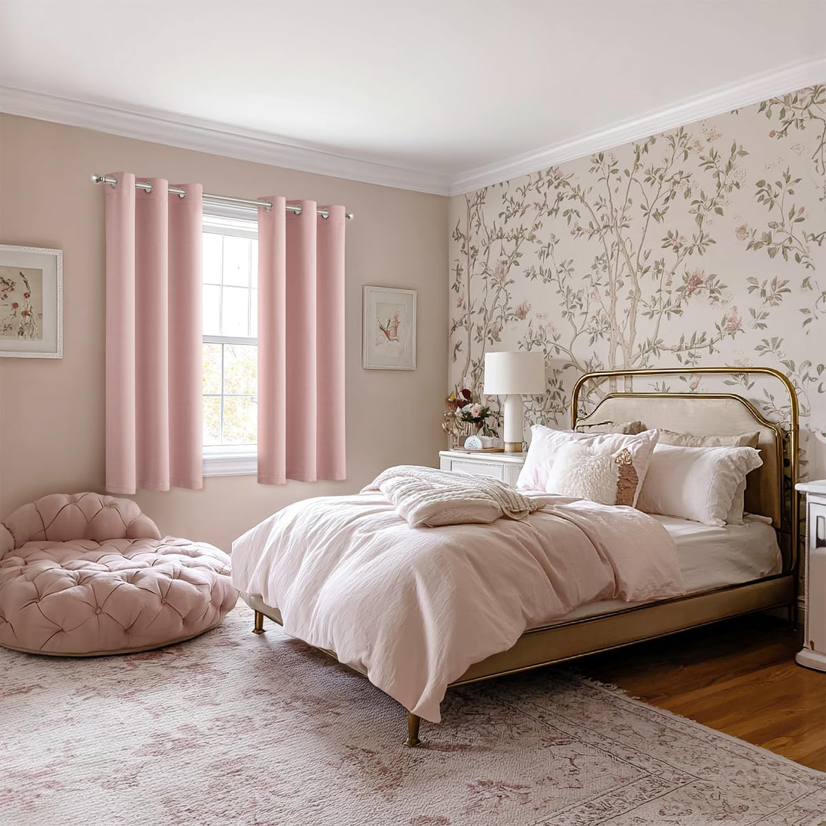 MIULEE Blackout Curtains for Bedroom 2 Panels 40 x 63 Inch Long Pink