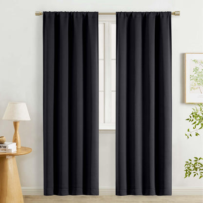 Lecloud Sage Green Room Darkening Curtains 54 Inch Length 2 Panels, Window Curtains for Bedroom, Energy Thermal Insulating Rod Pocket Curtain Drapes for Small Window, 40" W x 54" L
