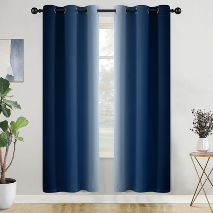 COSVIYA Grommet Room Darkening Ombre Purple Curtains W52xL63 inch