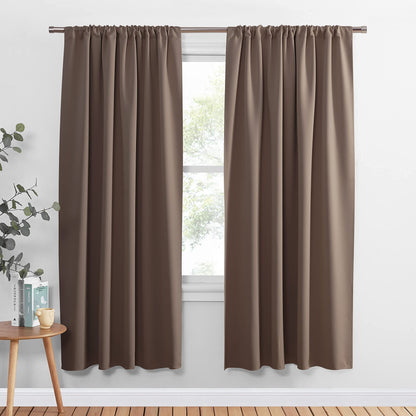 PONY DANCE Black Out Curtains 72 inch Long, Black, 2 Panels