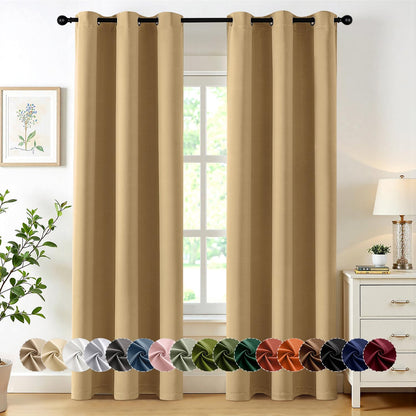 MIULEE Blackout Curtains for Bedroom 2 Panels 40 x 63 Inch Long Navy Blue