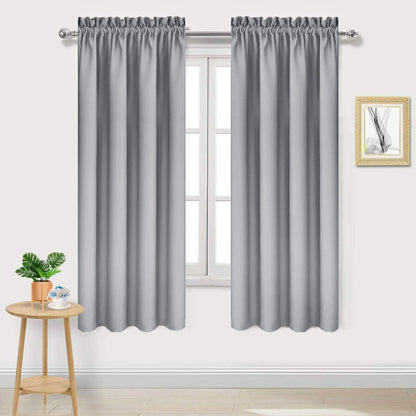 DWCN Blackout Curtains for Bedroom Living Room 42 x 63 Inch Long Black