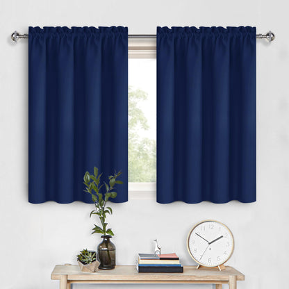 DWCN Blackout Curtains for Bedroom Living Room 42 x 63 Inch Long Black