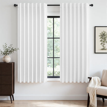 Topfinel Cream Ivory Blackout Curtains & Drapes 84 Inch Length, Beige Pinch Pleat Full Blackout Flax Linen Tab Top Soundproof Curtains with Hooks Rings for Bedroom Living Room Track 2 Panels Set