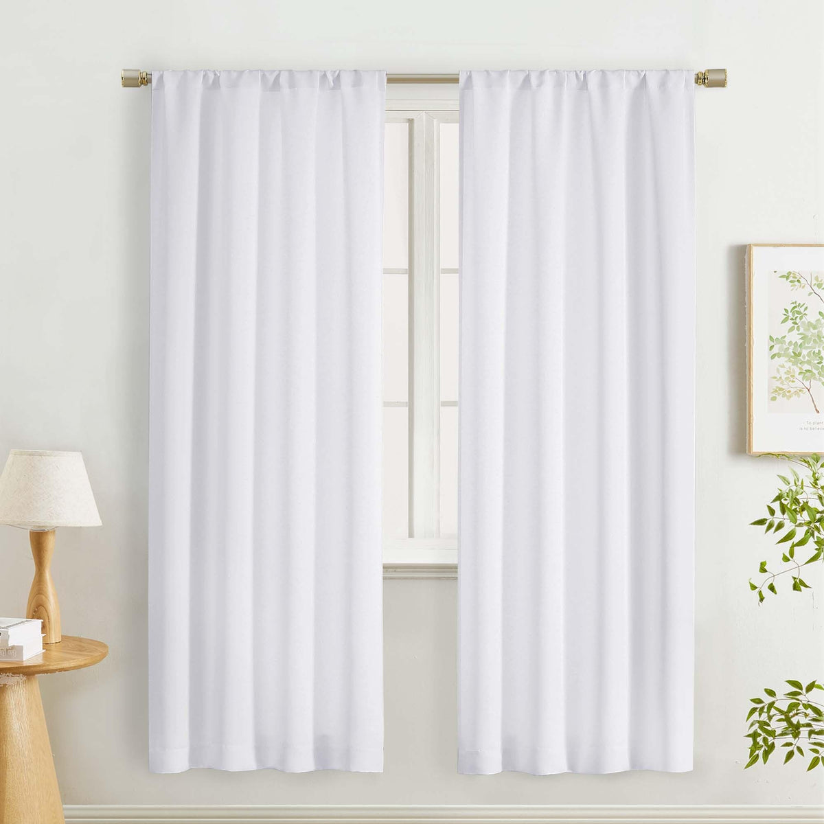 Lecloud Sage Green Room Darkening Curtains 54 Inch Length 2 Panels, Window Curtains for Bedroom, Energy Thermal Insulating Rod Pocket Curtain Drapes for Small Window, 40" W x 54" L