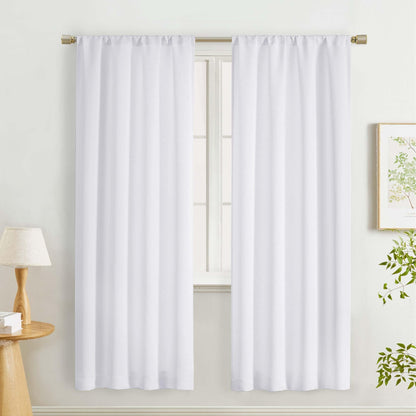 Lecloud Sage Green Room Darkening Curtains 54 Inch Length 2 Panels, Window Curtains for Bedroom, Energy Thermal Insulating Rod Pocket Curtain Drapes for Small Window, 40" W x 54" L