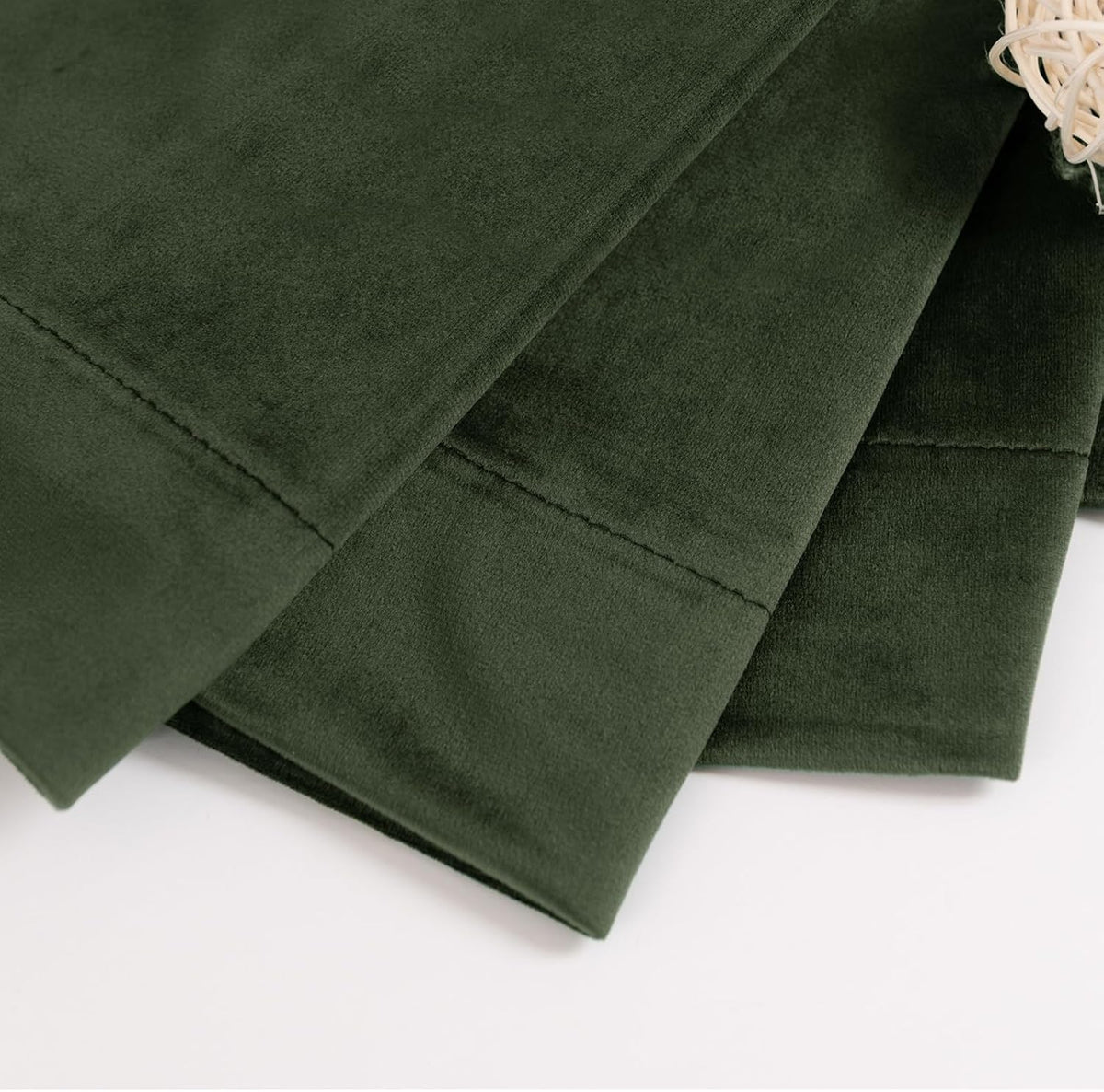 BGment Olive Green Velvet Blackout Curtains 52 x 84 Inch Length, 2 Panels