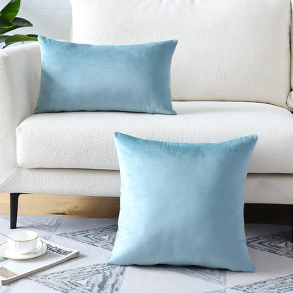 Artscope Luxury Velvet Pillow Covers Super Soft Decorative Square Throw Pillow Covers Case Cushion Covers for Sofa Couch Bedroom Car Decor 20x20 Inch Light Blue