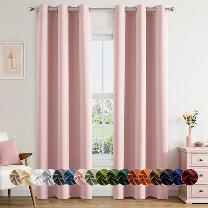MIULEE Blackout Curtains for Bedroom 2 Panels 40 x 84 Inch Long Black