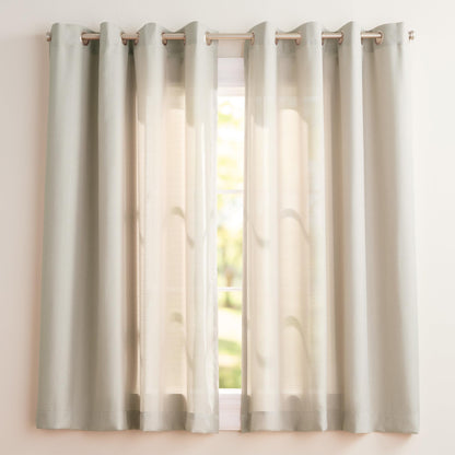 Exclusive Home Loha Linen Grommet Top Curtain Panel Pair, 84"x54", Winter White