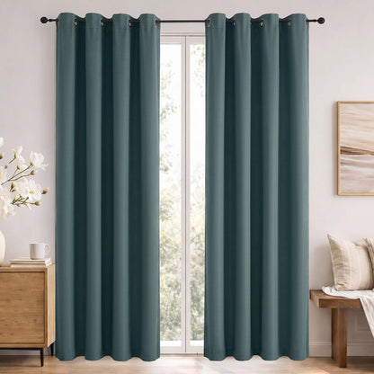 Simplebrand Sage Green Blackout Curtains 84 Inch Length 2 Panels Set for Bedroom/Living Room, Solid Room Darkening Thermal Insulated Grommet Energy Saving Window Treatment Drapes, Each 52" Wide