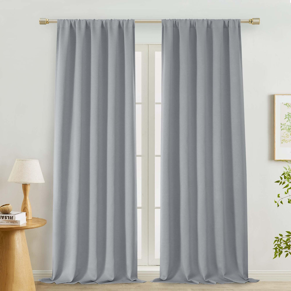Lecloud Sage Green Room Darkening Curtains 54 Inch Length 2 Panels, Window Curtains for Bedroom, Energy Thermal Insulating Rod Pocket Curtain Drapes for Small Window, 40" W x 54" L