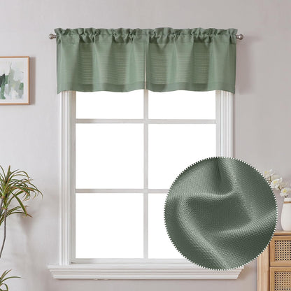 Chyhomenyc White Curtains 45 Inch Length 2 Panels, Faux Linen Textured