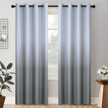 COSVIYA Grommet Room Darkening Ombre Purple Curtains W52xL63 inch