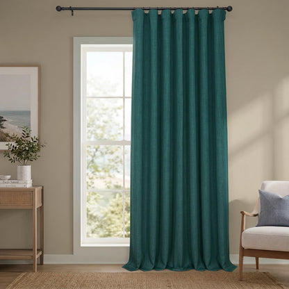 Faux Linen Curtains for Living Room (1 Panel) - 50W X 108L, Birch Taupe