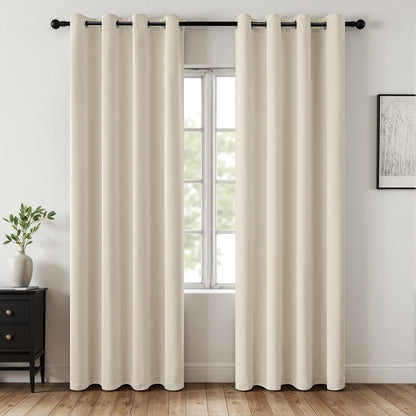 MIULEE Light Pink Blackout Bedroom Curtains Drapes 84 Inch Long 52"x84"