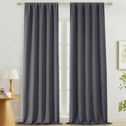 Lecloud Sage Green Room Darkening Curtains 54 Inch Length 2 Panels, Window Curtains for Bedroom, Energy Thermal Insulating Rod Pocket Curtain Drapes for Small Window, 40" W x 54" L