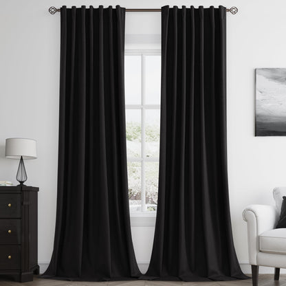 Guken Cream Linen Blackout Curtains 84 Inch Length 2 Panels Set for Living Room Bedroom Back Tab Thermal Insulated 100% Black Out Drapes Room Darkening Window Curtain Ivory Natural Beige