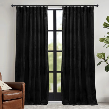 RYB HOME Sage Green Velvet Curtains 84 inches for Bedroom Living Room