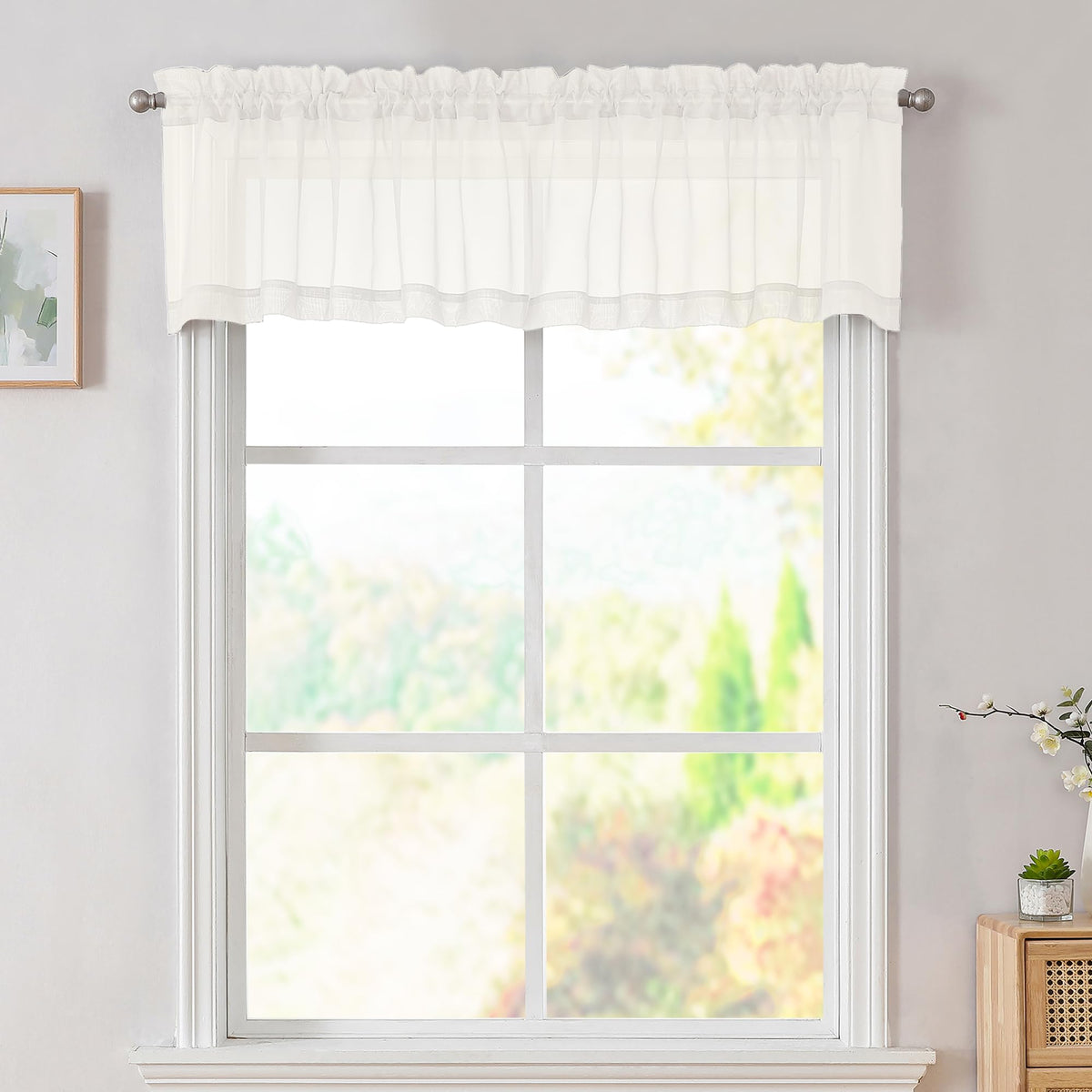 Simplebrand Black Sheer Curtains 84 Inches Long 2 Panels for Living Room