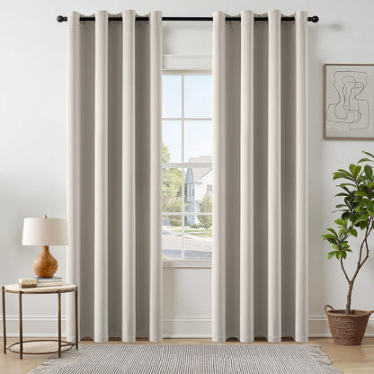 MIULEE Light Pink Blackout Bedroom Curtains Drapes 84 Inch Long 52"x84"