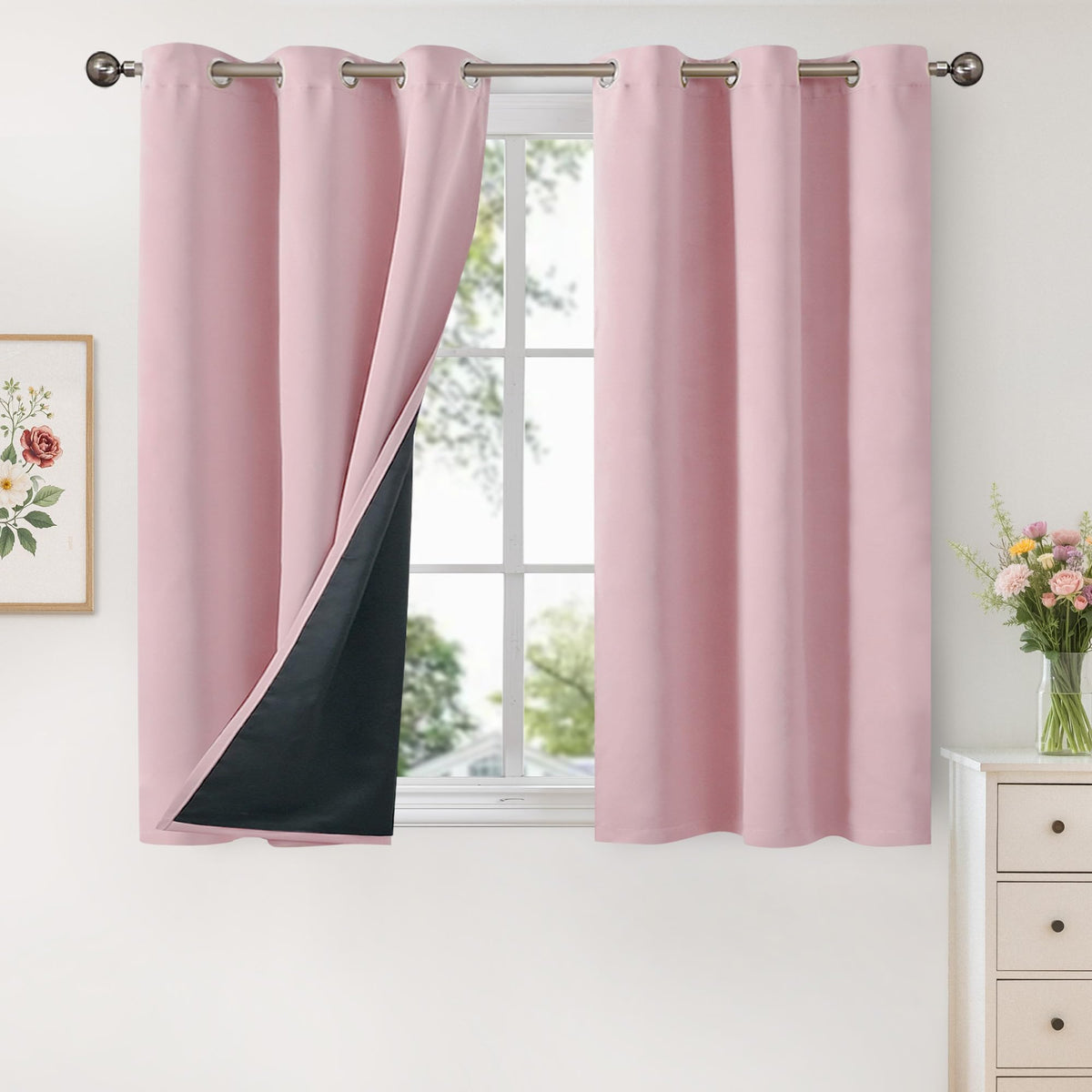 YoungsTex Black Blackout Curtains for Bedroom, Thermal Drapes Heat Blocking