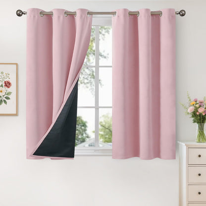 YoungsTex Black Blackout Curtains for Bedroom, Thermal Drapes Heat Blocking
