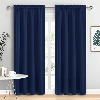 DWCN Blackout Curtains for Bedroom Living Room 42 x 63 Inch Long Black
