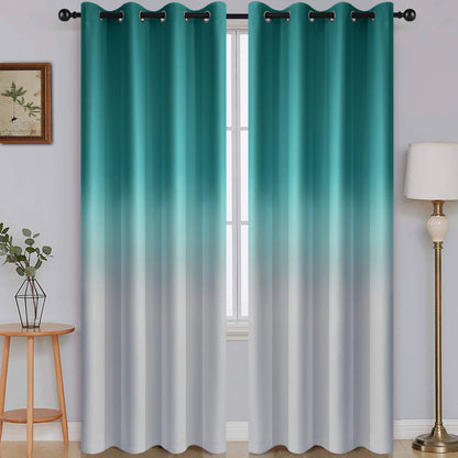 SimpleHome Ombre Black to Grey White Curtains for Living Room 52Wx84L