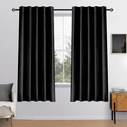 MIULEE Velvet Curtains 52x84 inches 2 Panels Olive Green Blackout Curtains