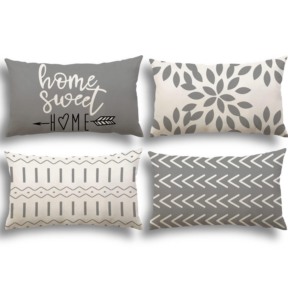 YCOLL Pillow Covers 18x18 Set of 4, Modern Sofa Throw Pillow Cover, Decorative Home Outdoor Linen Fabric Geometric Pillow Case for Couch Bed Car, Yellow