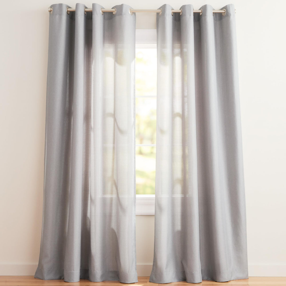 Exclusive Home Loha Linen Grommet Top Curtain Panel Pair, 84"x54", Winter White