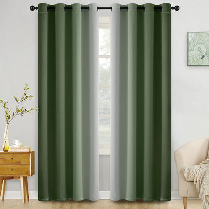 COSVIYA Grommet Room Darkening Ombre Purple Curtains W52xL63 inch