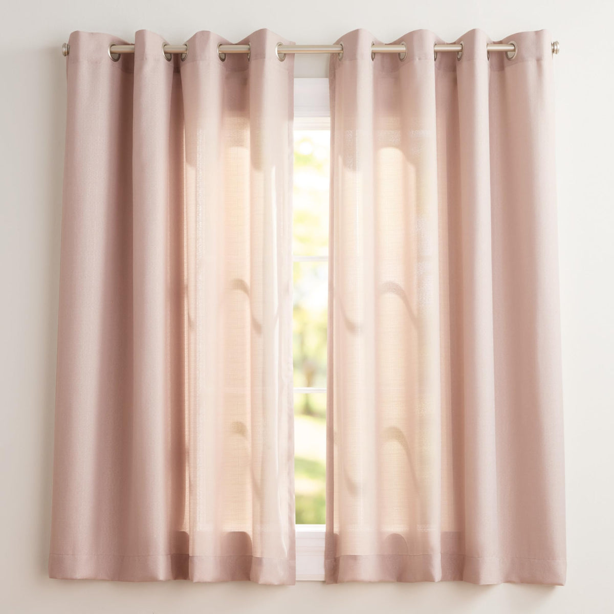 Exclusive Home Loha Linen Grommet Top Curtain Panel Pair, 84"x54", Winter White