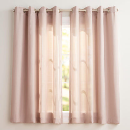 Exclusive Home Loha Linen Grommet Top Curtain Panel Pair, 84"x54", Winter White