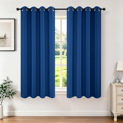 Joydeco Blackout Curtains for Bedroom 84 Inch - Black Out Curtains with Grommets Thermal Insulated Room Darkening Light Blocking, Noise Reducing & Wrinkle-Free Drapes for Living Room Windows, 2 Panels