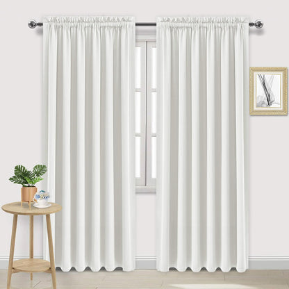 DWCN Blackout Curtains for Bedroom Living Room 42 x 63 Inch Long Black