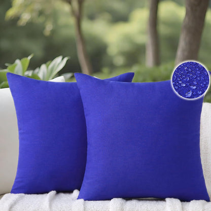 Outdoor Throw Pillows with Inserts, Waterproof Pillows for Outdoor Seating, Square Decorative Garden Cushion for Patio Furniture, Bed, Couch, Sofa(Black, 18" x 18" (Pack of 2))