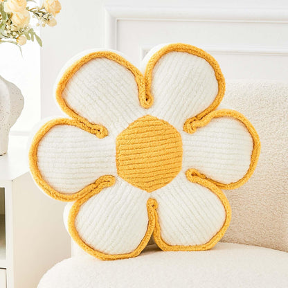 Kcvvcr Flower Pillow, Soft Flower Decorative Throw Pillow, Cute Daisy Flower Shaped Seating Floor Cushion Room Décor Plush Pillows for Sofa Couch Bed (13.7 Inch, Sage Green)