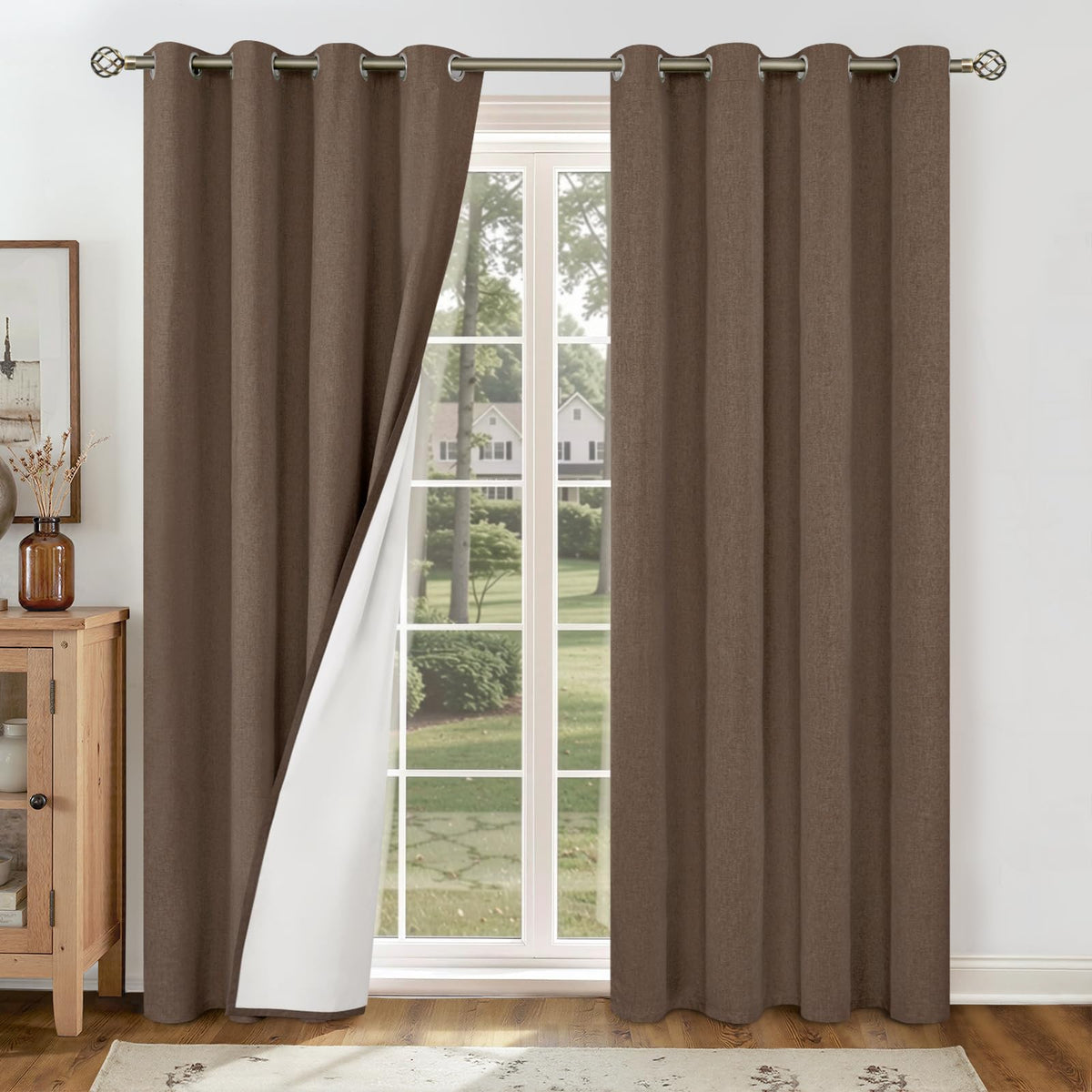 YoungsTex Black Blackout Curtains for Bedroom, Thermal Drapes Heat Blocking