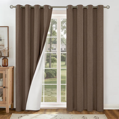 YoungsTex Black Blackout Curtains for Bedroom, Thermal Drapes Heat Blocking