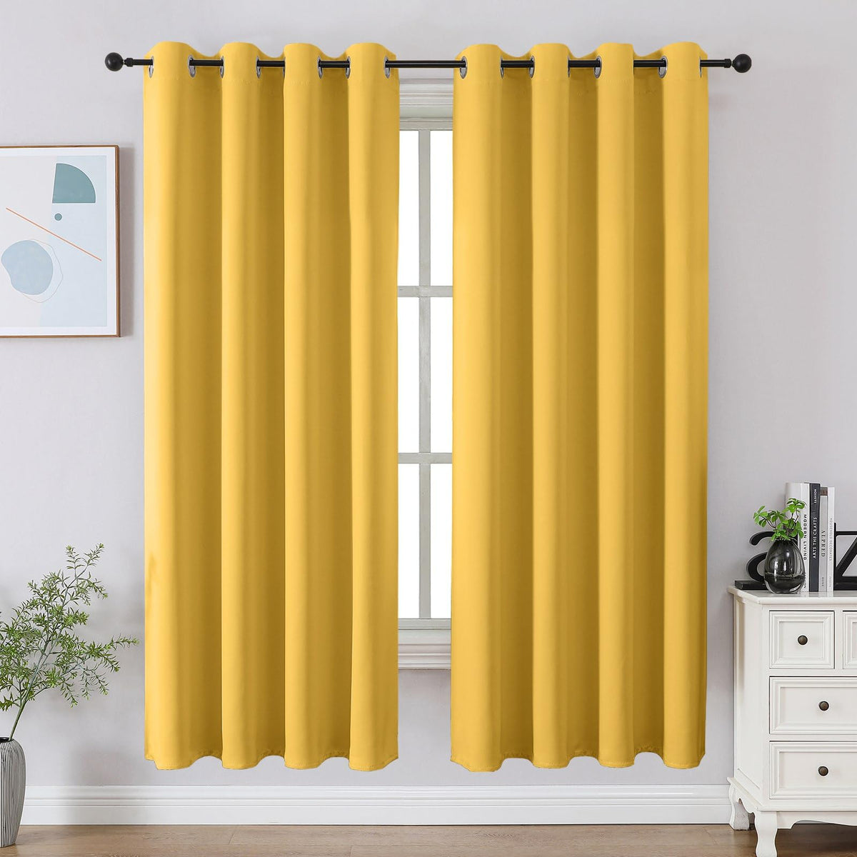 CUCRAF Beige Blackout Curtains 84 inch Length 2 Panels Set, Room Darkening Drapes for Living Room Bedroom, Thermal Insulated Light Blocking Grommet Window Curtain (W52 x L84 Inch)