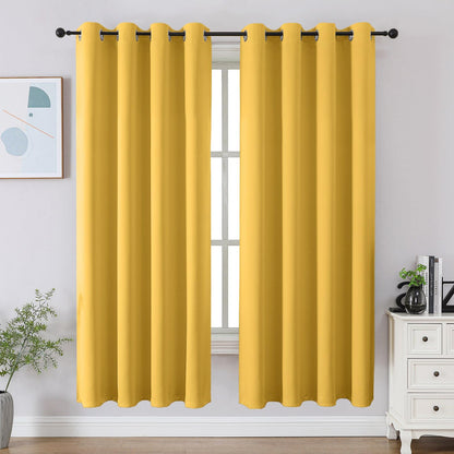 CUCRAF Beige Blackout Curtains 84 inch Length 2 Panels Set, Room Darkening Drapes for Living Room Bedroom, Thermal Insulated Light Blocking Grommet Window Curtain (W52 x L84 Inch)