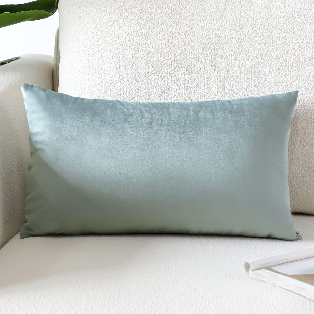 Artscope Luxury Velvet Pillow Covers Super Soft Decorative Square Throw Pillow Covers Case Cushion Covers for Sofa Couch Bedroom Car Decor 20x20 Inch Light Blue