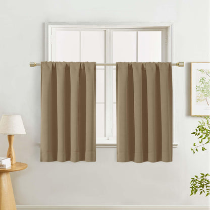 Lecloud Sage Green Room Darkening Curtains 54 Inch Length 2 Panels, Window Curtains for Bedroom, Energy Thermal Insulating Rod Pocket Curtain Drapes for Small Window, 40" W x 54" L