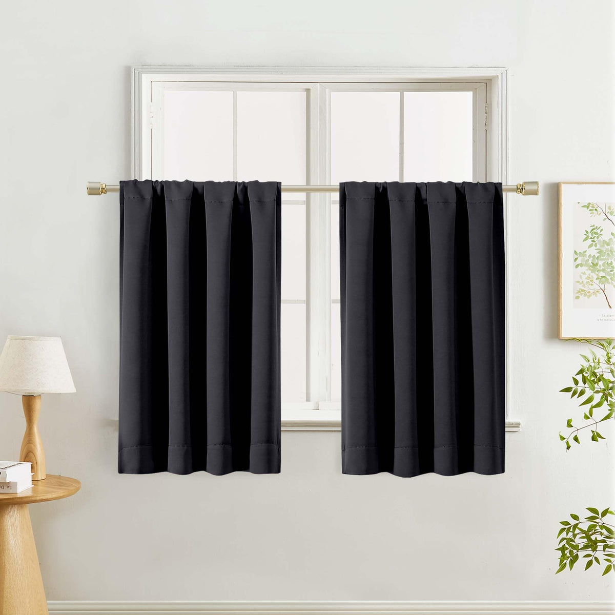 Lecloud Sage Green Room Darkening Curtains 54 Inch Length 2 Panels, Window Curtains for Bedroom, Energy Thermal Insulating Rod Pocket Curtain Drapes for Small Window, 40" W x 54" L